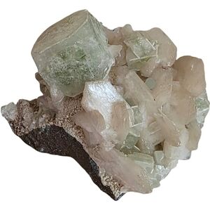 Green Apophyllite And Pink Stilbite Specimen